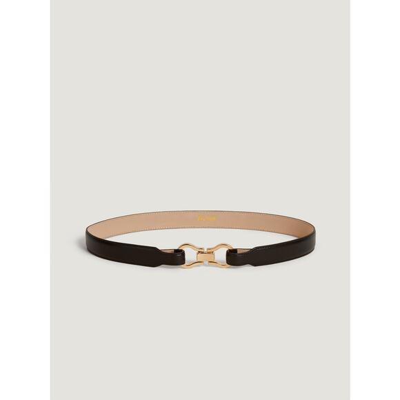 Rouje Laure Belt Black M/L Double Buckle Leather Belt - Picture 1 of 7